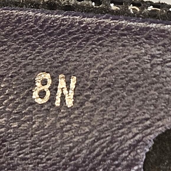 Vaneli Black Slingback Peep Toe Wedge Heel Adjustable Buckled Strap Size 8N - Picture 11 of 13